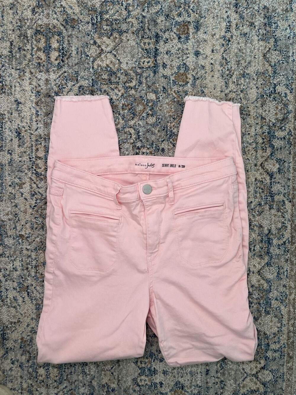 Maison Jules Skinny Ankle Jeans Pink Size 8/29 - Picture 3 of 5